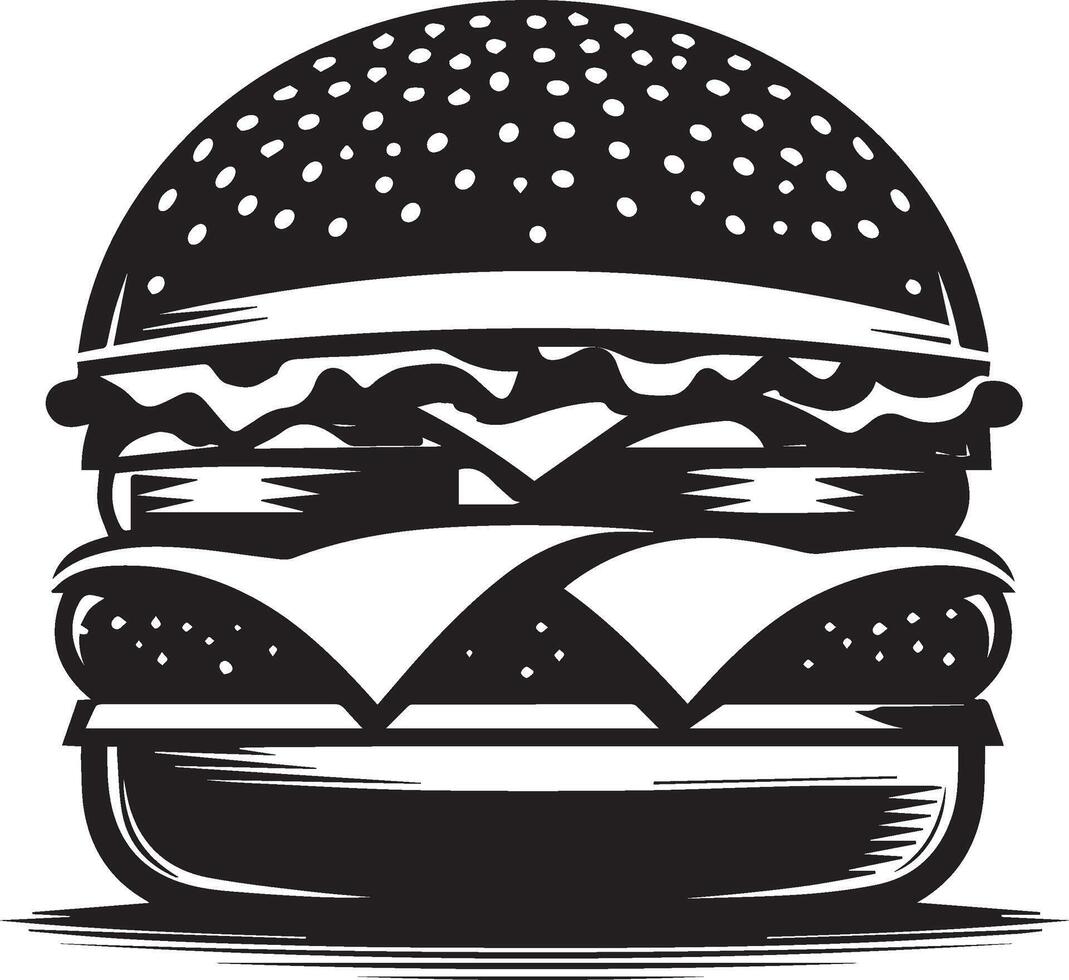 hamburguesa silueta ilustración en blanco antecedentes. hamburguesa logo vector