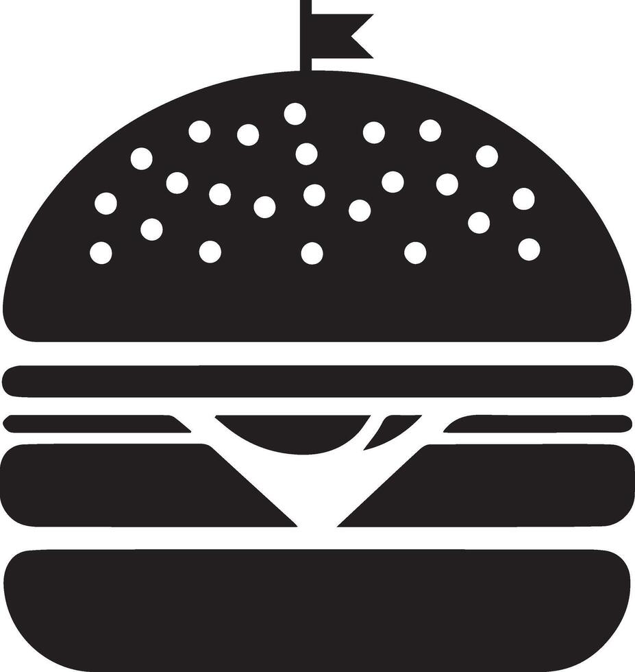 Burger silhouette illustration on white background. Burger logo vector