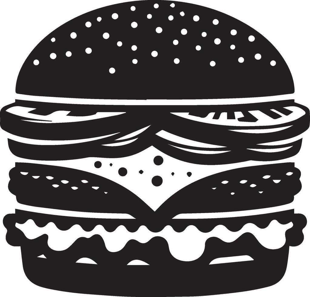 Burger silhouette illustration on white background. Burger logo vector