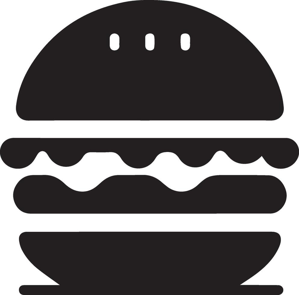 Burger silhouette illustration on white background. Burger logo vector