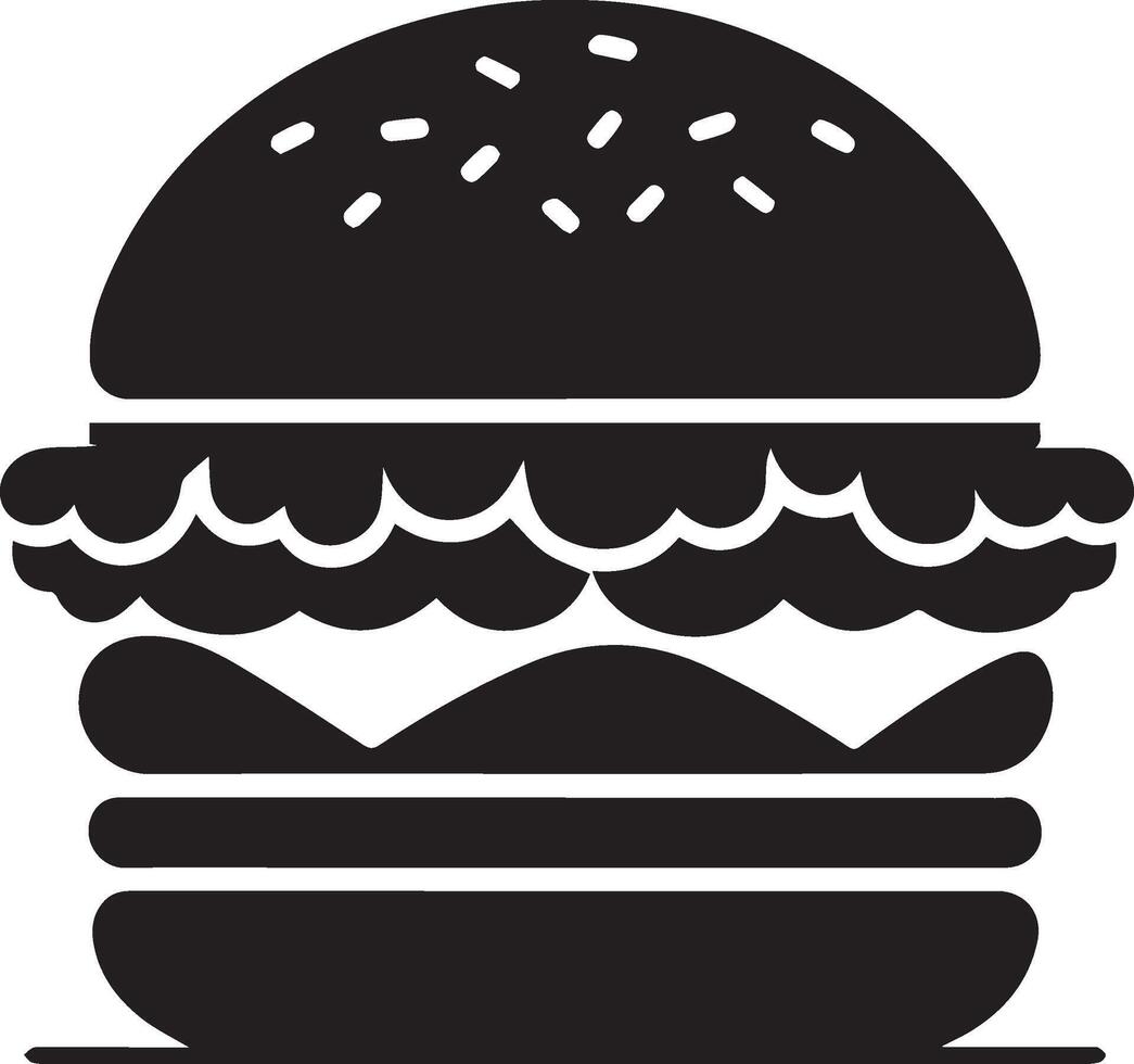 Burger silhouette illustration on white background. Burger logo vector