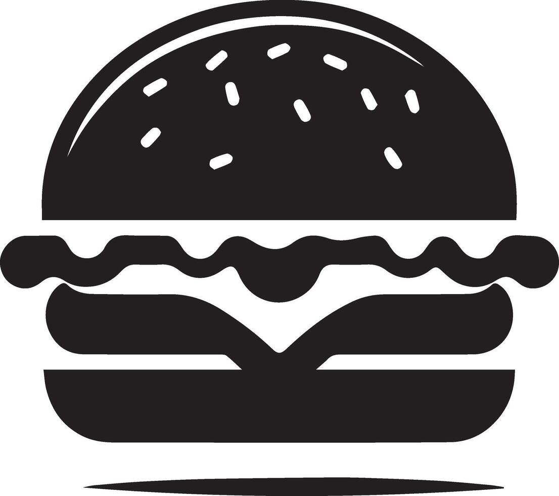 Burger silhouette illustration on white background. Burger logo vector