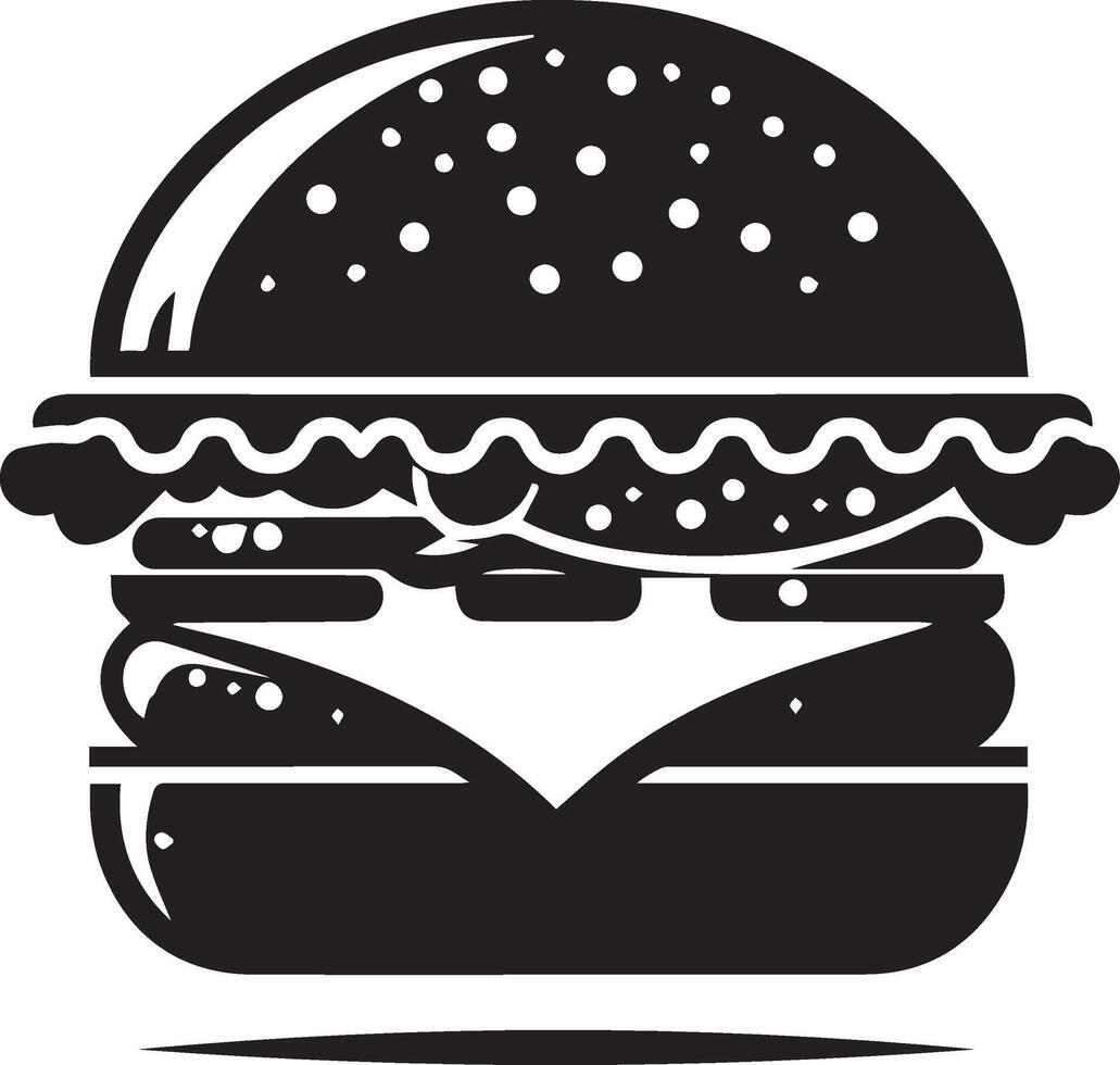 Burger silhouette illustration on white background. Burger logo vector