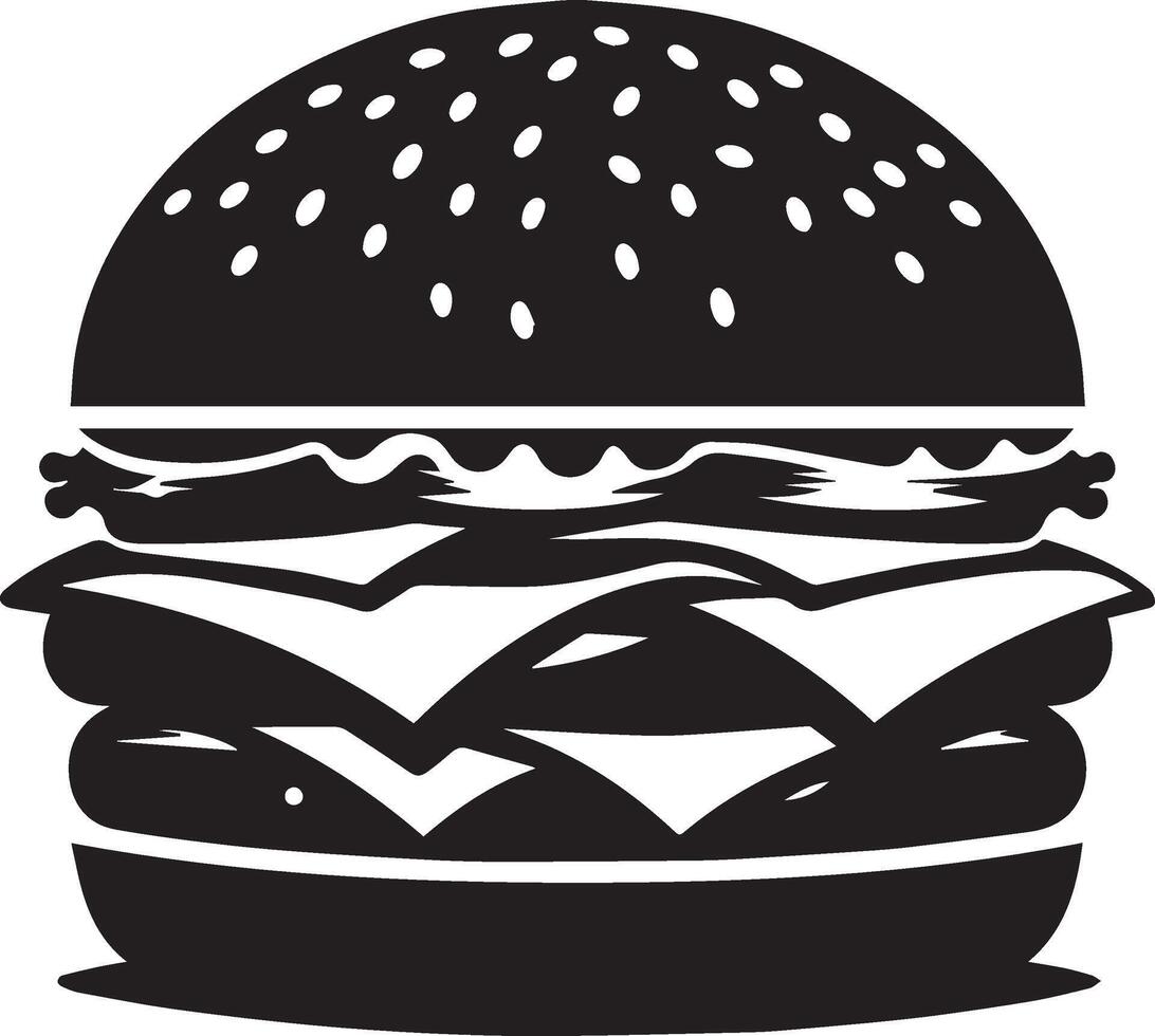 Burger silhouette illustration on white background. Burger logo vector