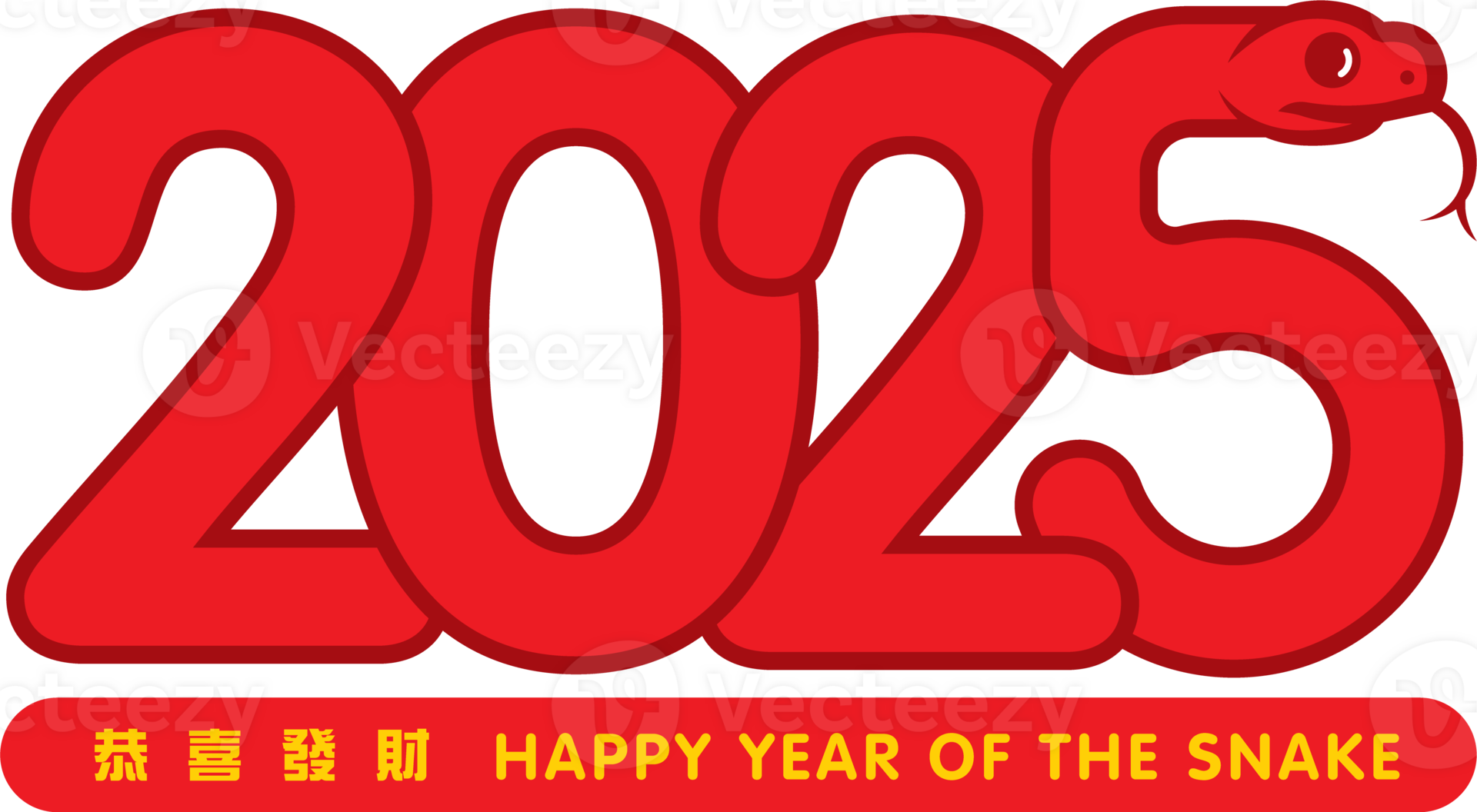 Colourful 2025 Happy Chinese New Year with snake zodiac symbol. Year of the snake lunar greeting