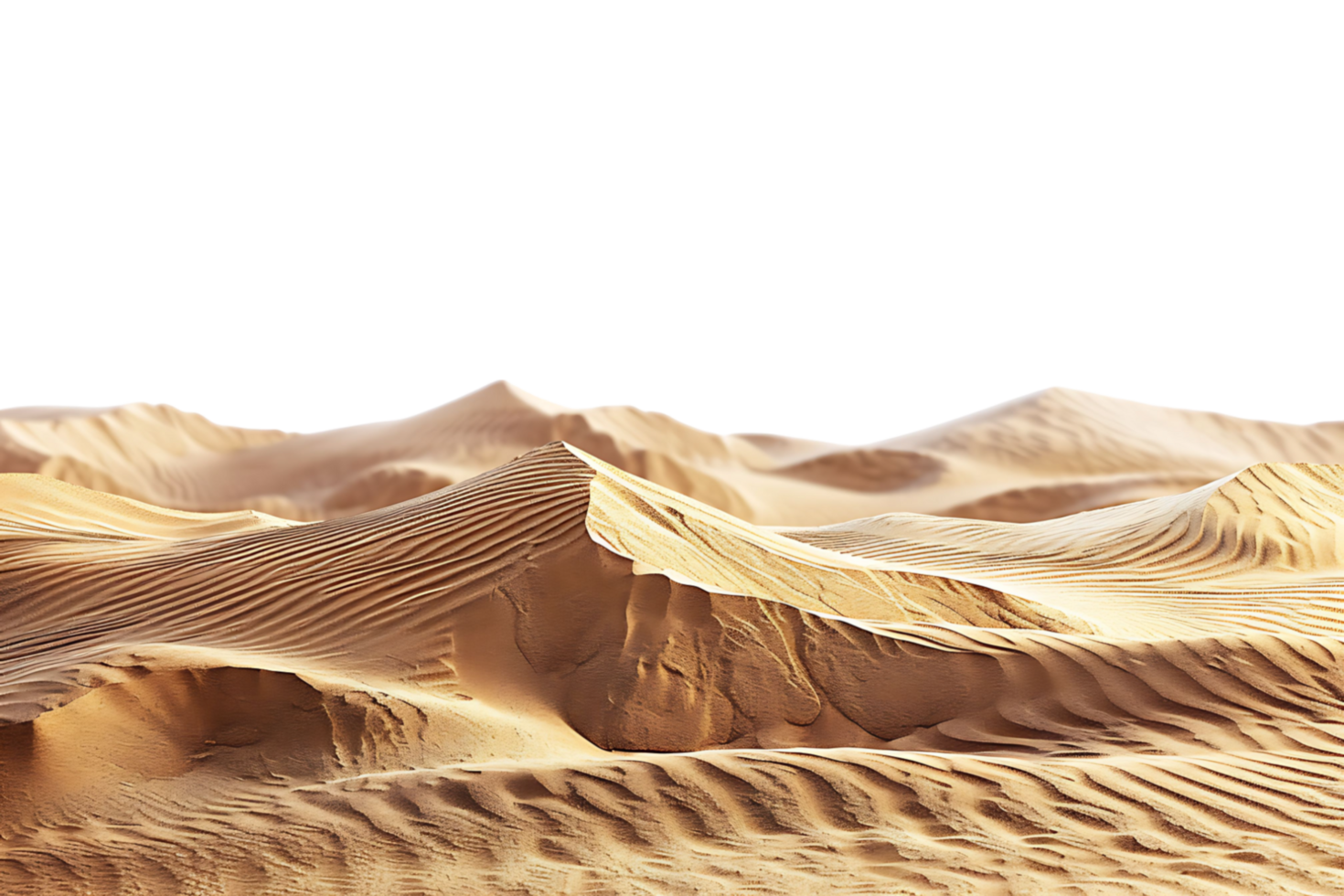 Sand dunes on isolated transparent background png