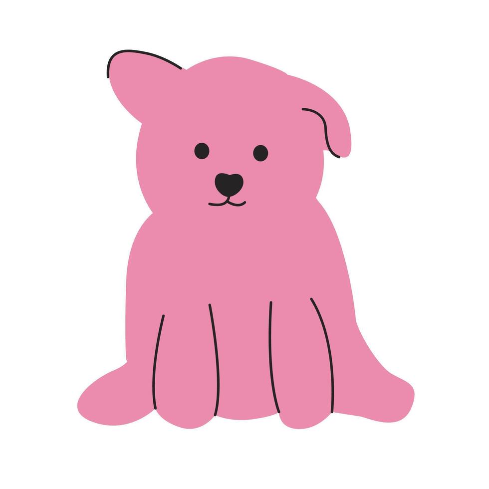 Cute dog sitting vector