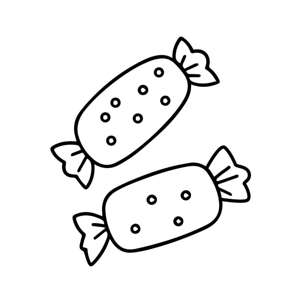 Candy set in thin line style vector