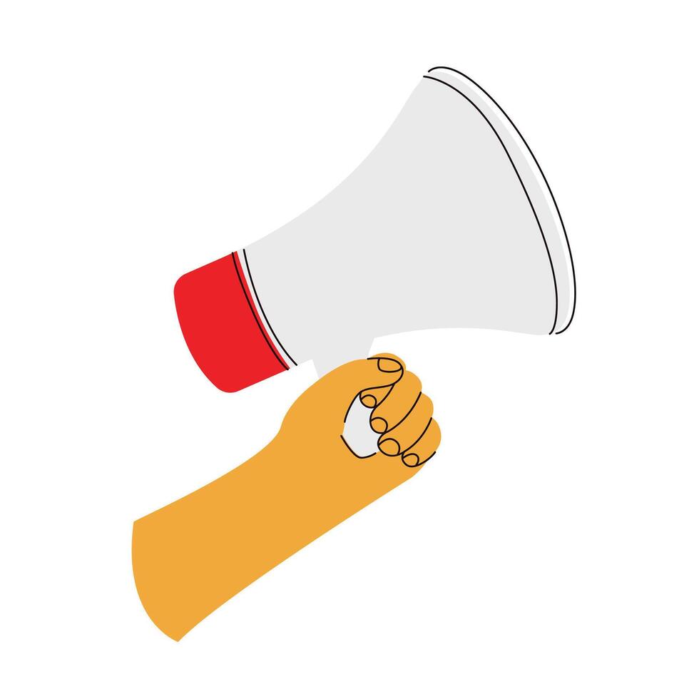 Hand holding megaphone vector