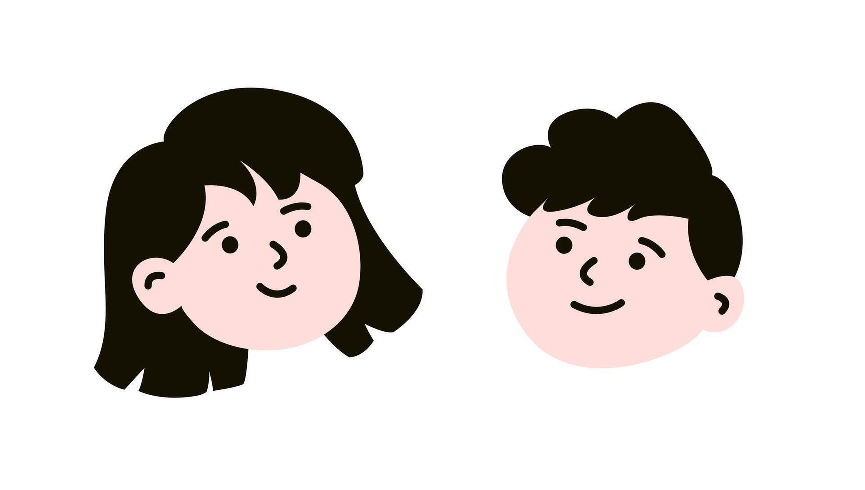 Avatar profile set including male and female. User personal profile vector