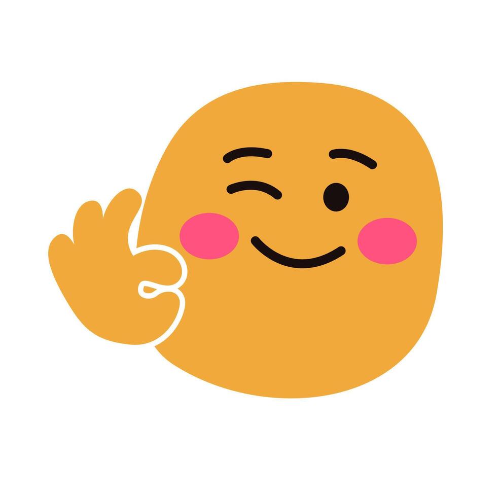 Emoji showing a gesture Okay vector