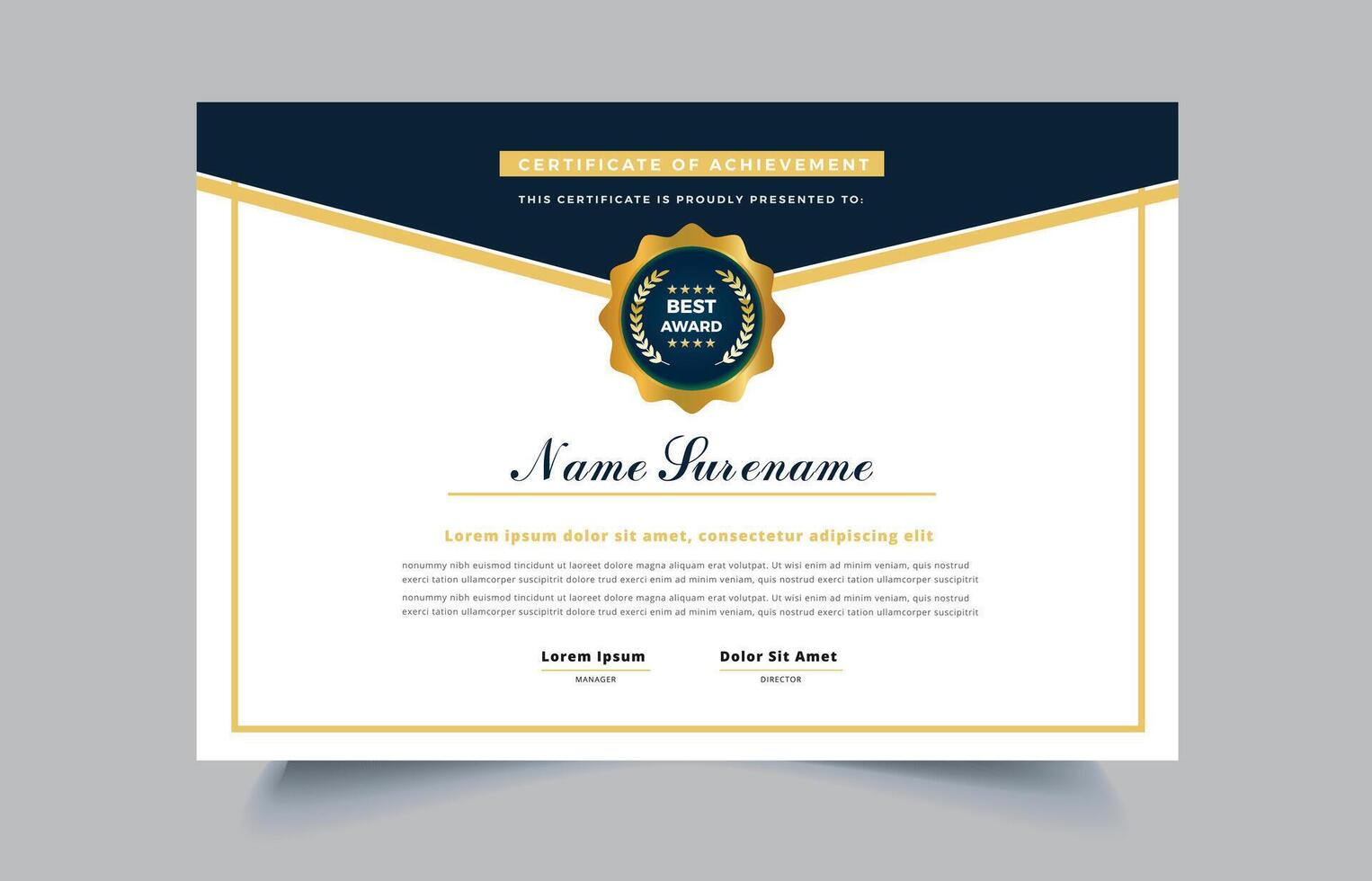 Black Gold Certificate Design Template Pro style EPS10 vector