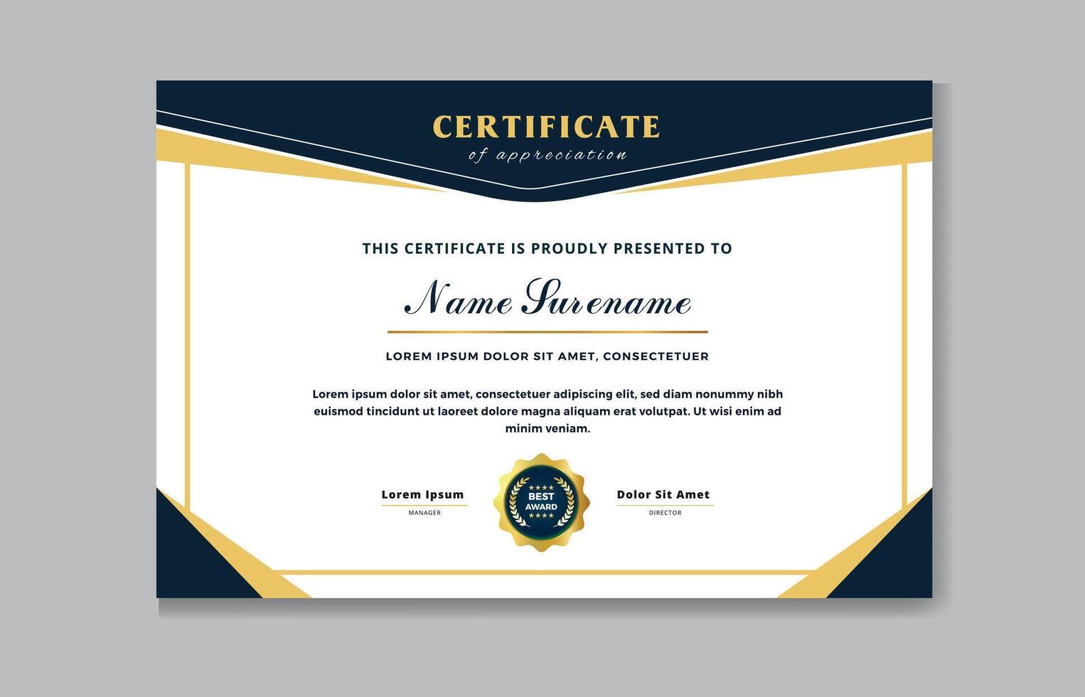 Black Gold Certificate Design Template Pro style EPS10 vector