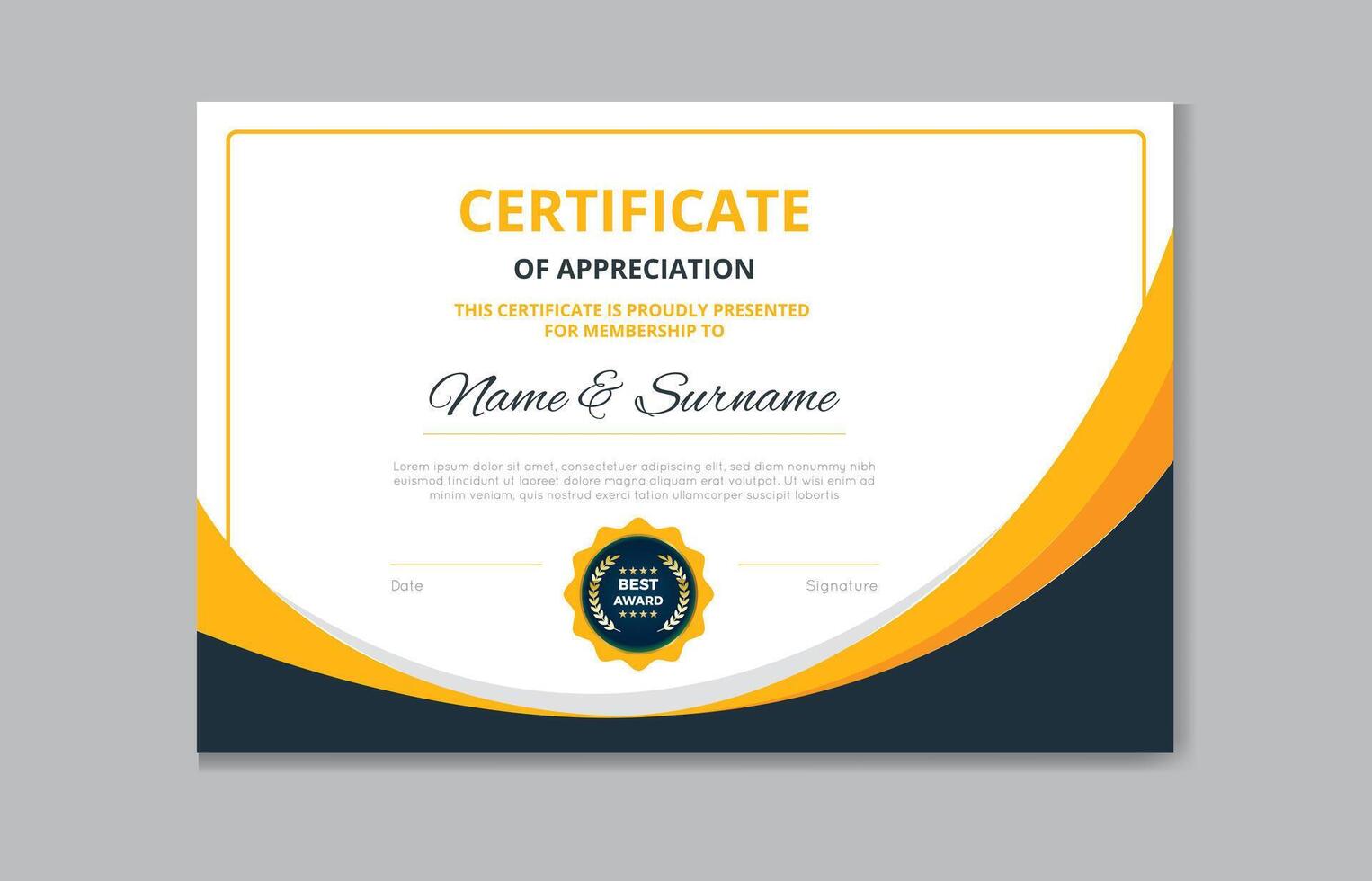 Elegant Certificate Design Template Pro style EPS10 vector
