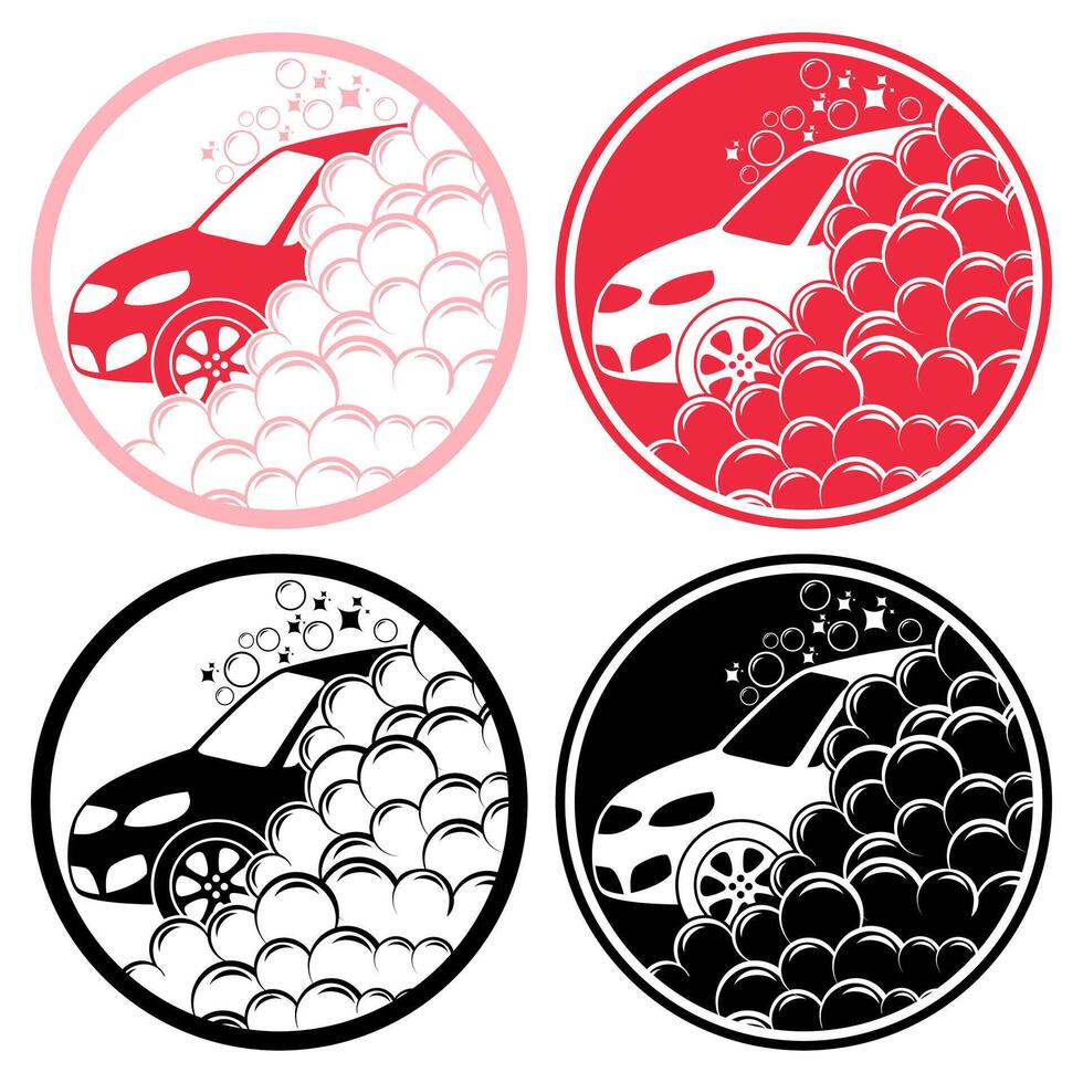 Set car wash icon logo. cleaning service pictogram design vector