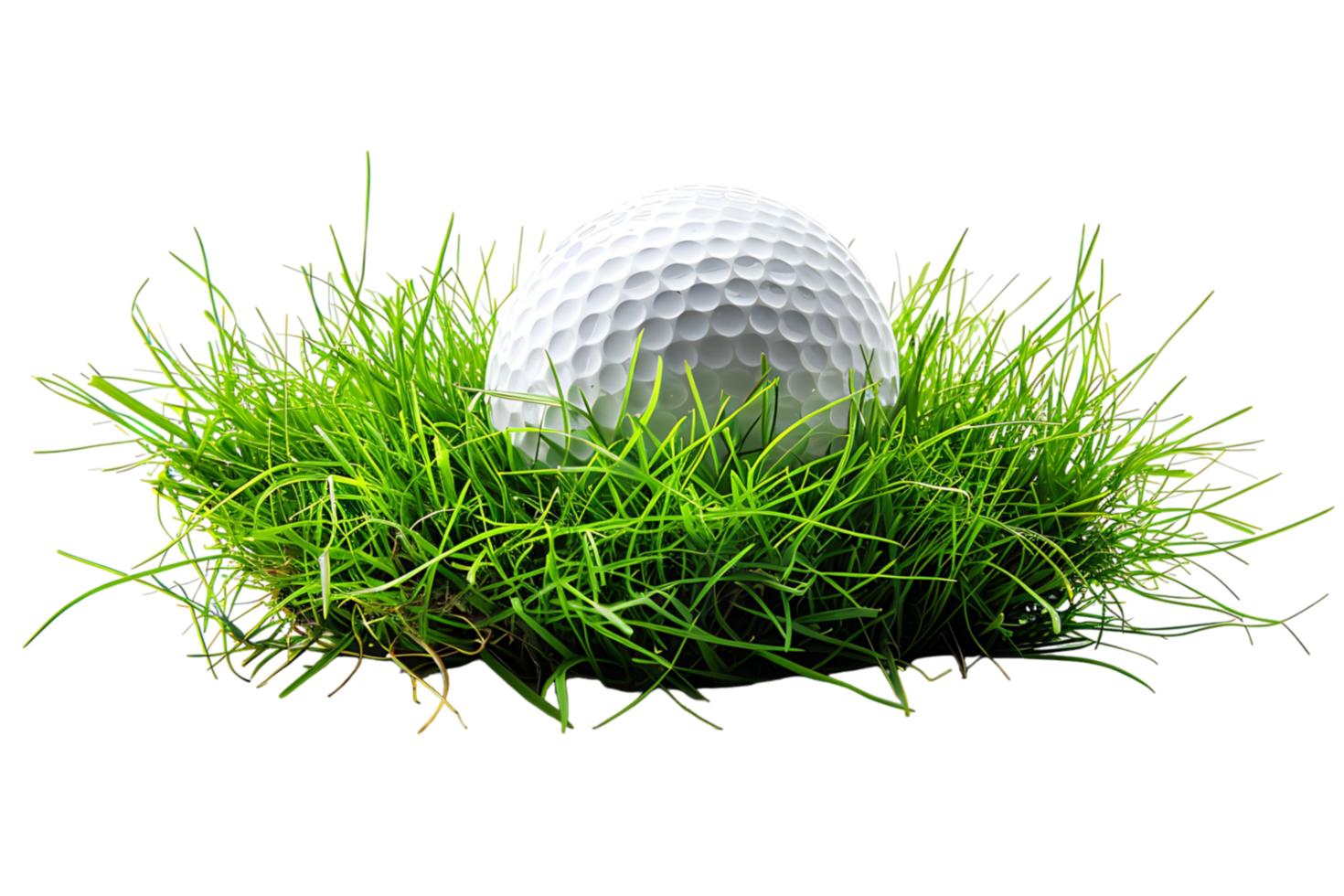 golf ball on grass on transparent background png