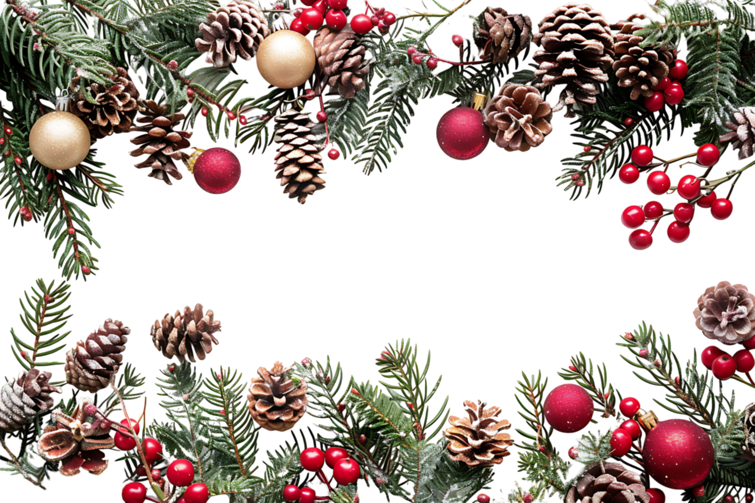 Christmas border design on transparent background png