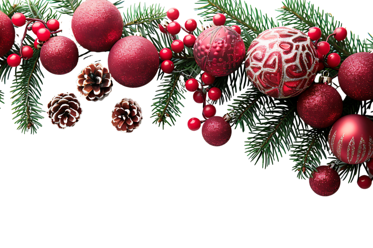 Christmas border design on transparent background png