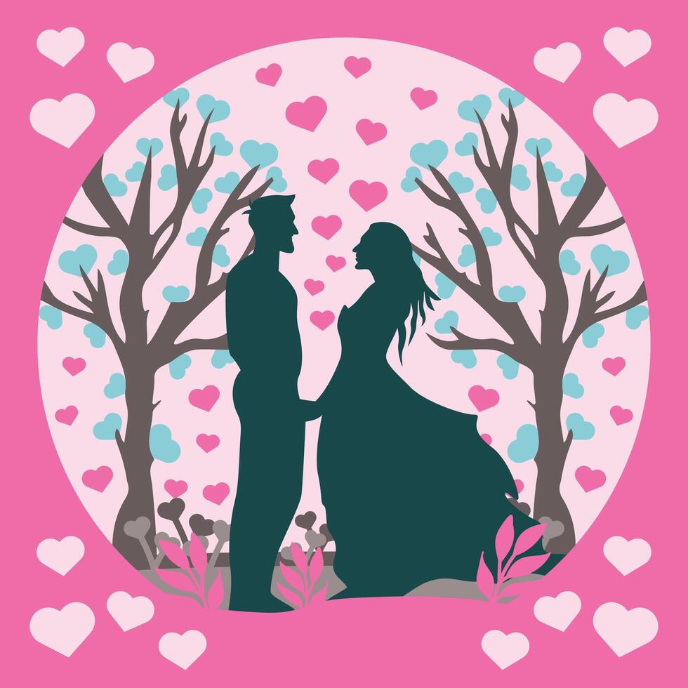 Wedding Couple Shadow Box Background vector