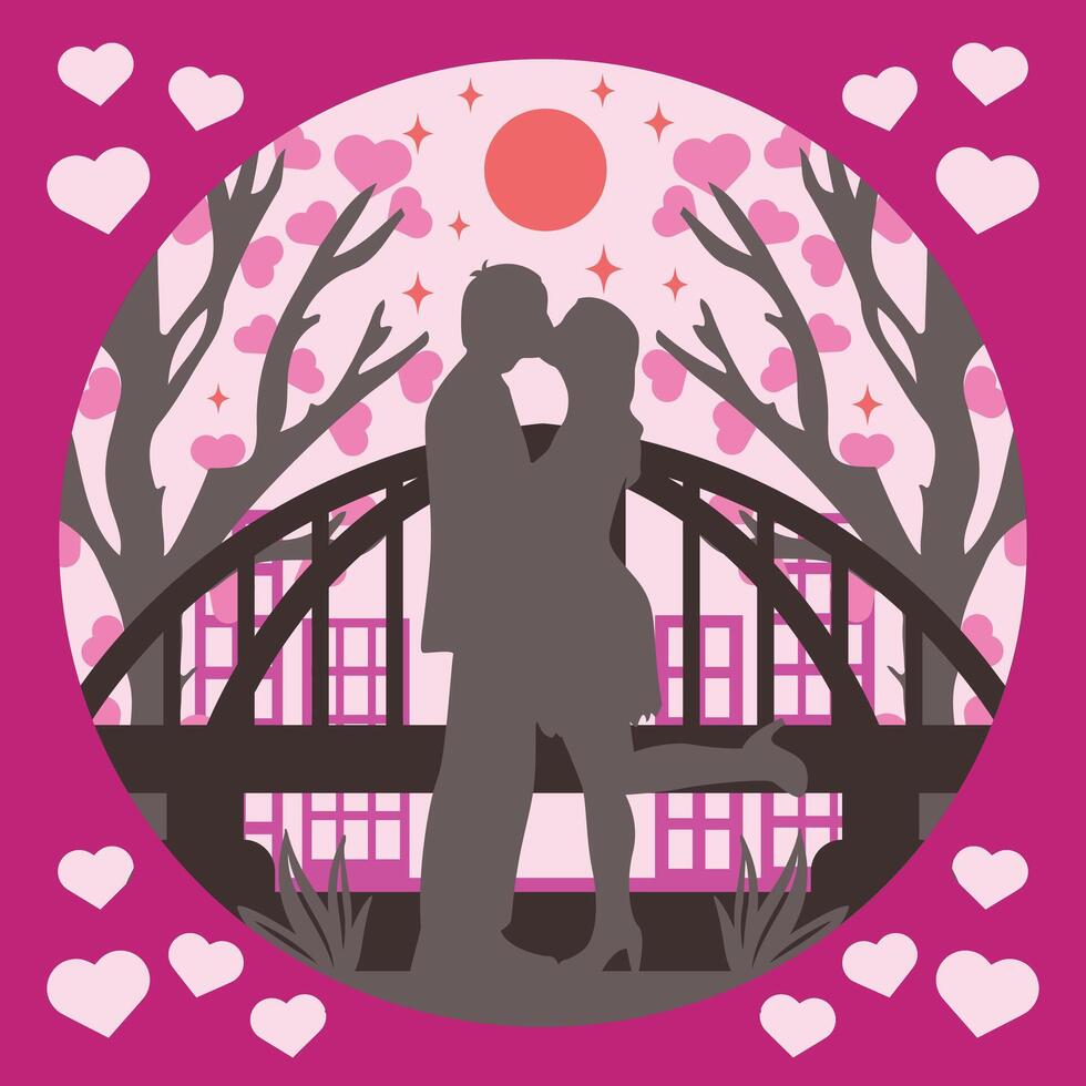 Wedding Couple Shadow Box Background vector