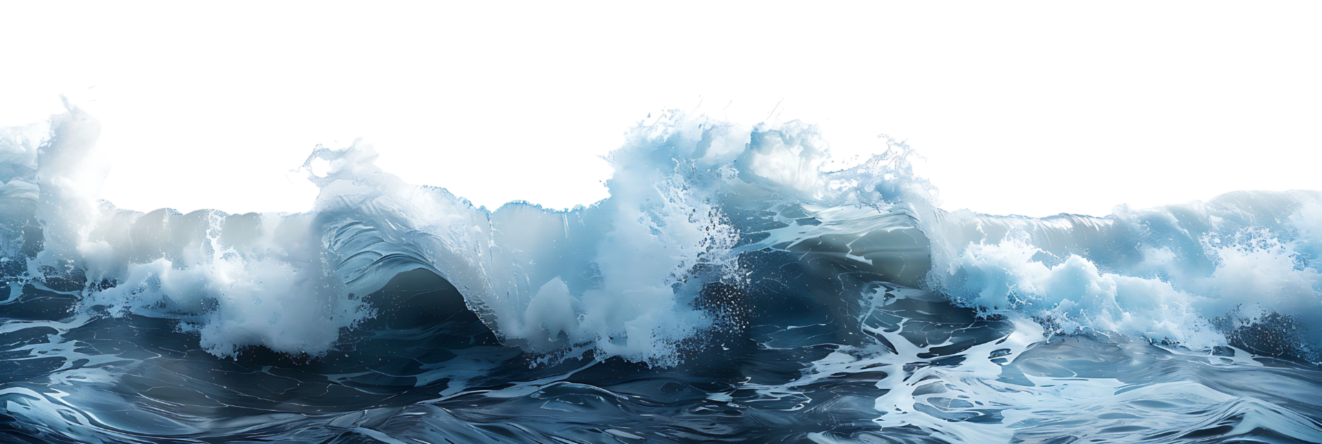 sea waves on isolated transparent background png