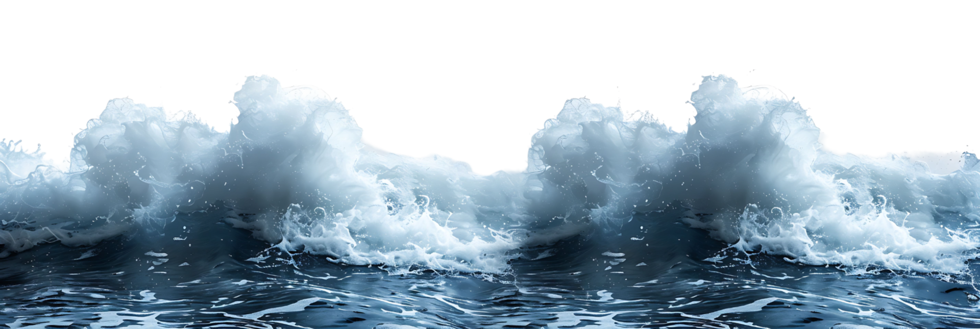 sea waves on isolated transparent background png