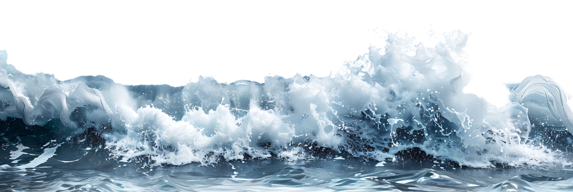 sea waves on isolated transparent background png