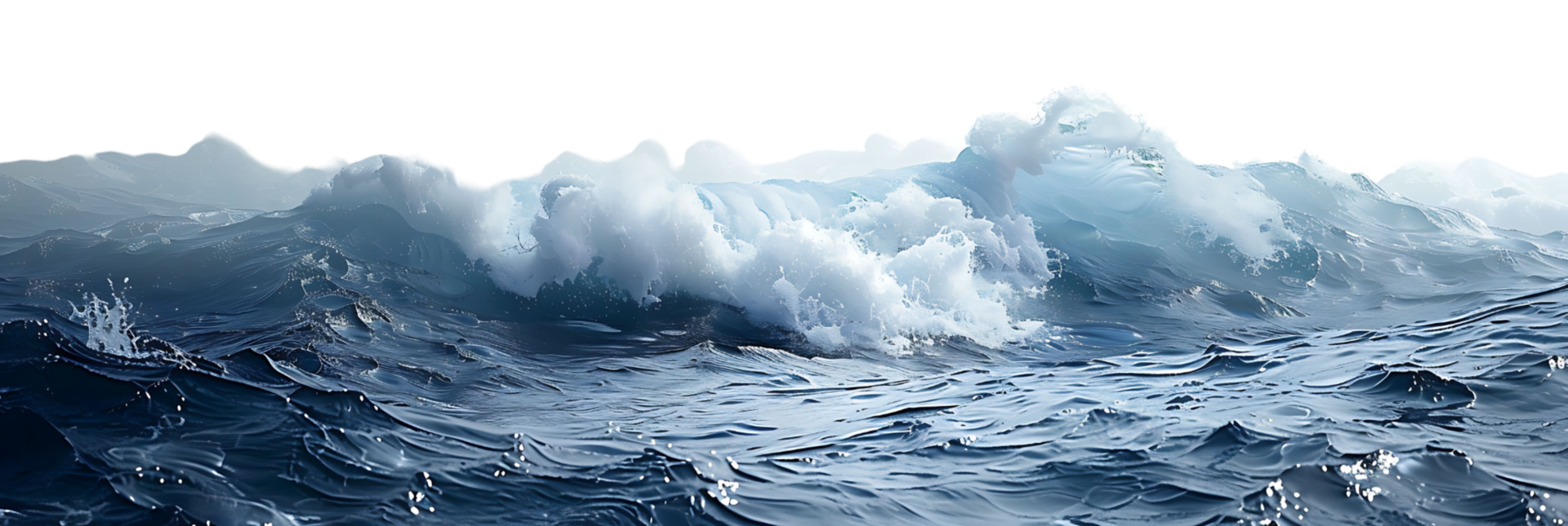 sea waves on isolated transparent background png