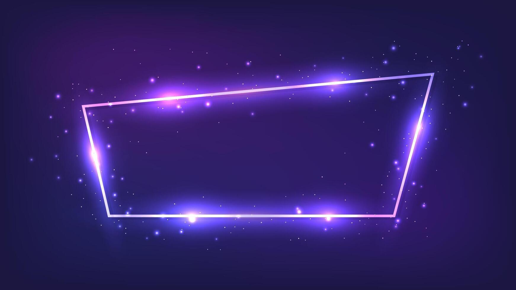 Neon frame with shining effects vector