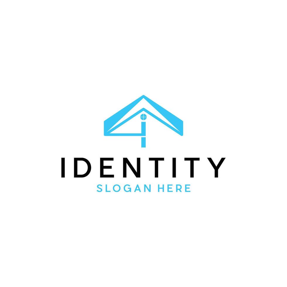 I Home monogram geometric logo design template icon vector
