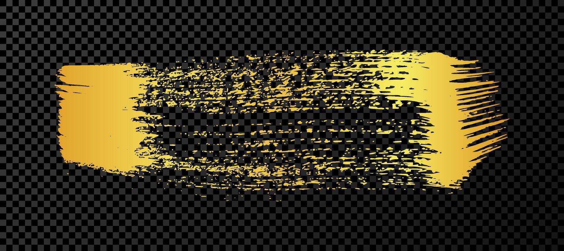 Gold grunge brush strokes vector
