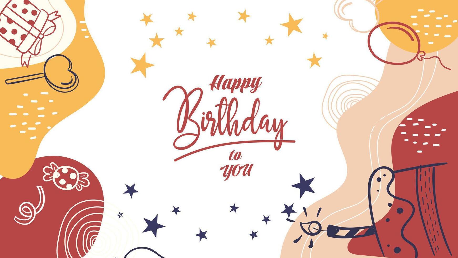 modernbirthday banner with ornaments vector