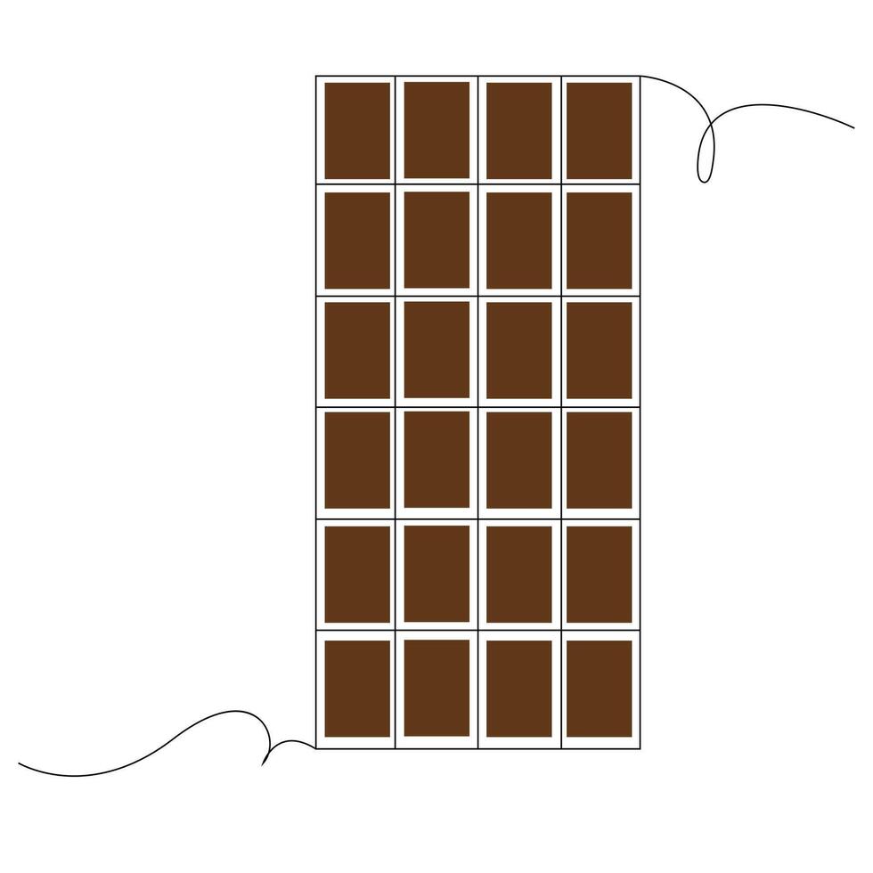 World Chocolate day Continuous one line drawing design vector