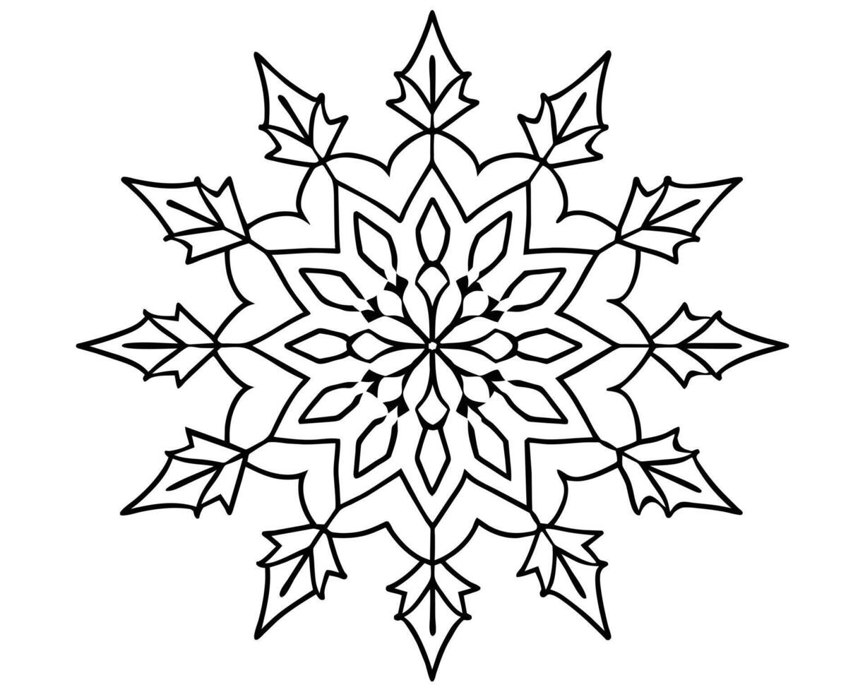 Snowflake sketch hand drawing vector