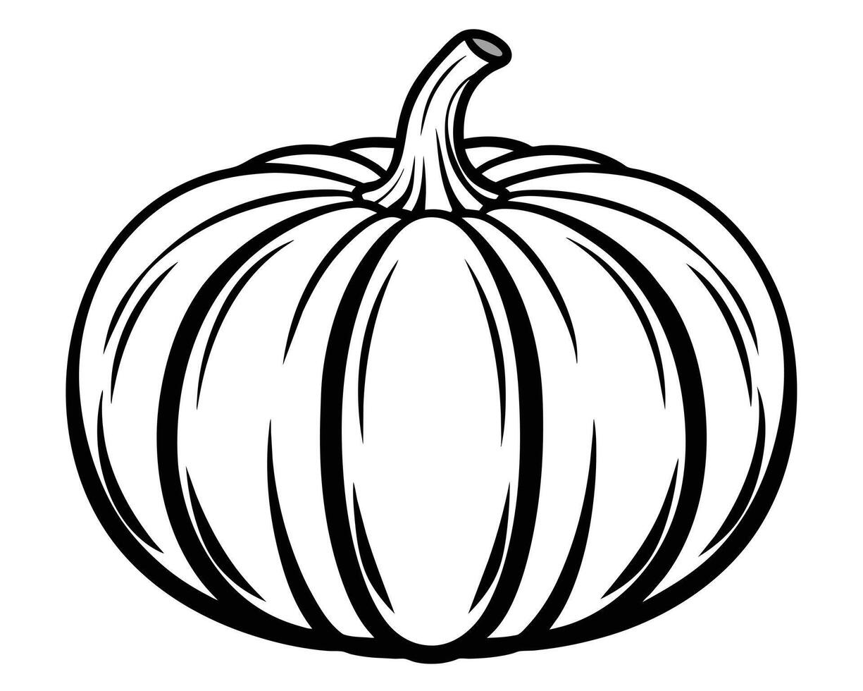 Pumpkin for coloring Line art design vector