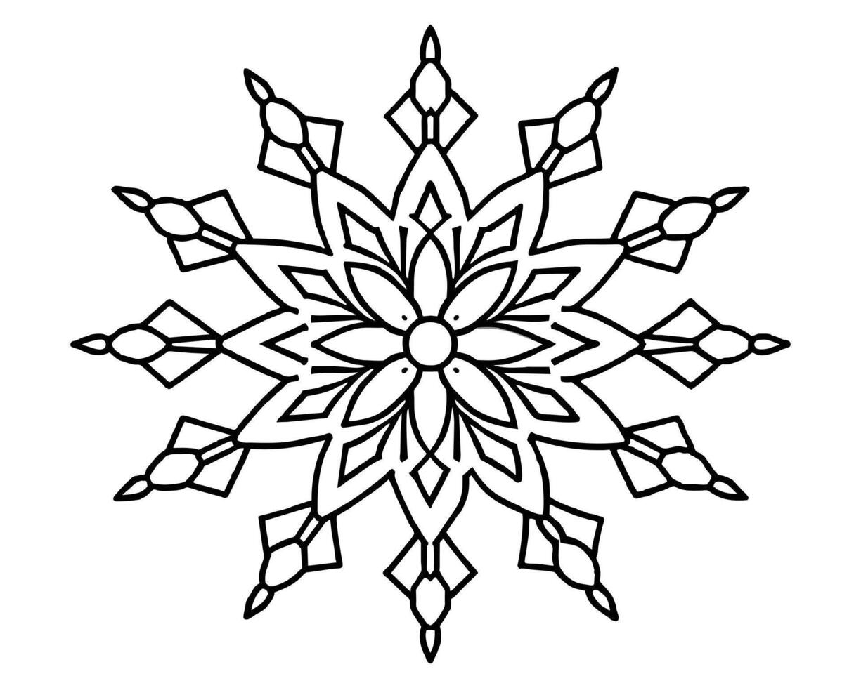 Snowflake sketch hand drawing vector