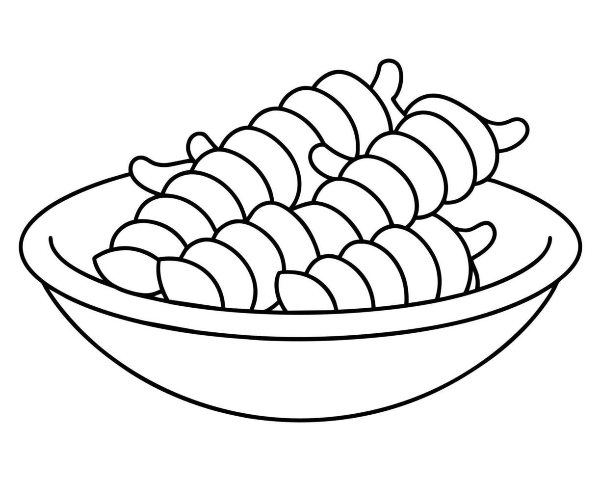 A drawing of a bowl of noodle design vector
