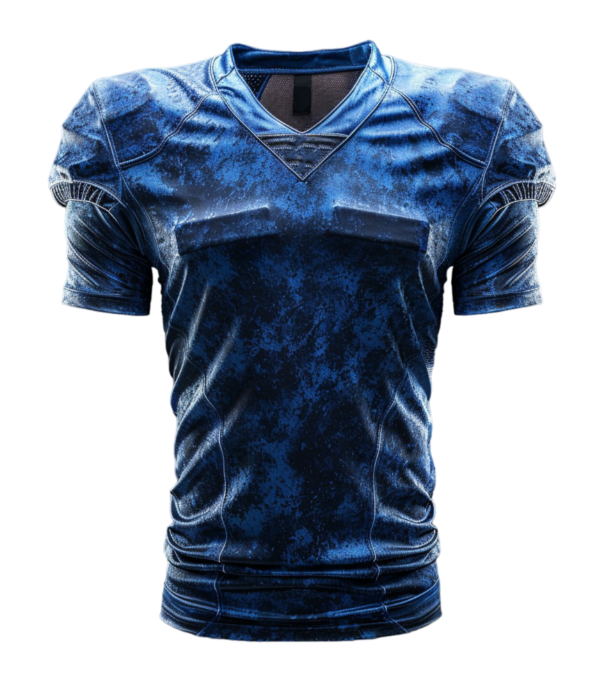 American football jersey uniform template with front view isolated on transparent background, generated ai png