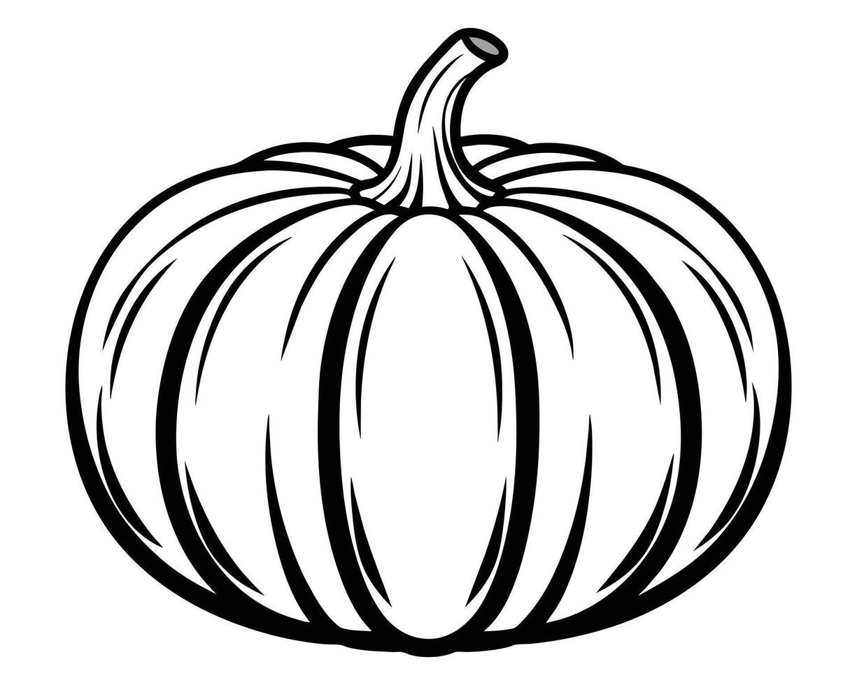 Pumpkin for coloring Line art design vector