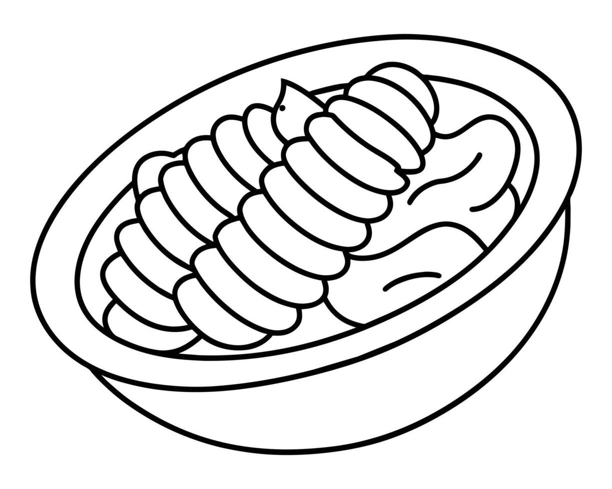 A drawing of a bowl of noodle design vector