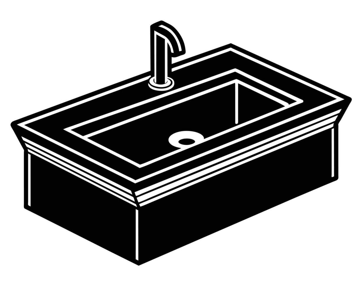 A kitchen sink Line art design vector