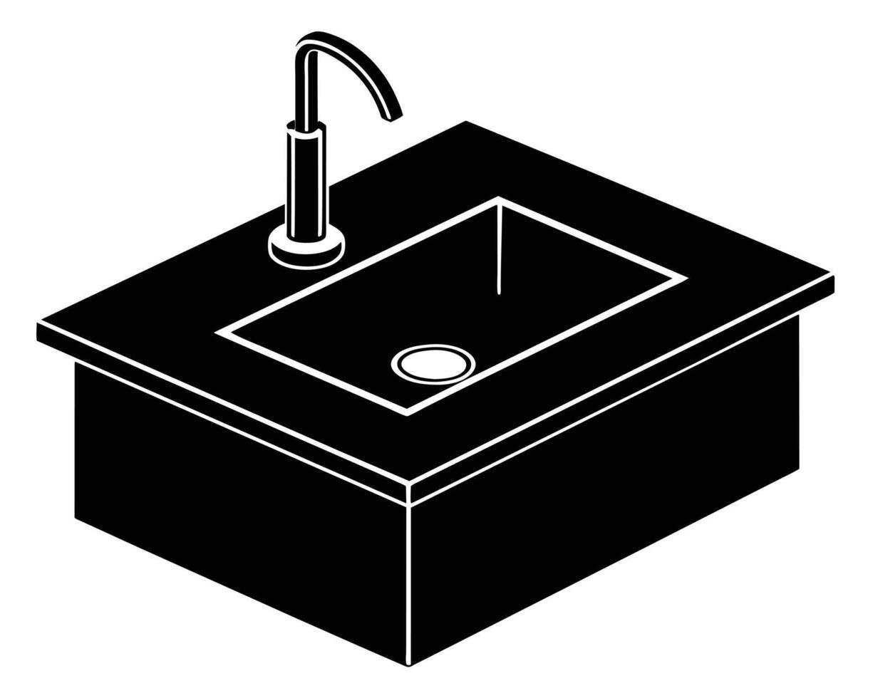 A kitchen sink Line art design vector