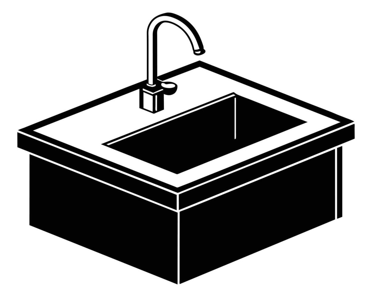 A kitchen sink Line art design vector