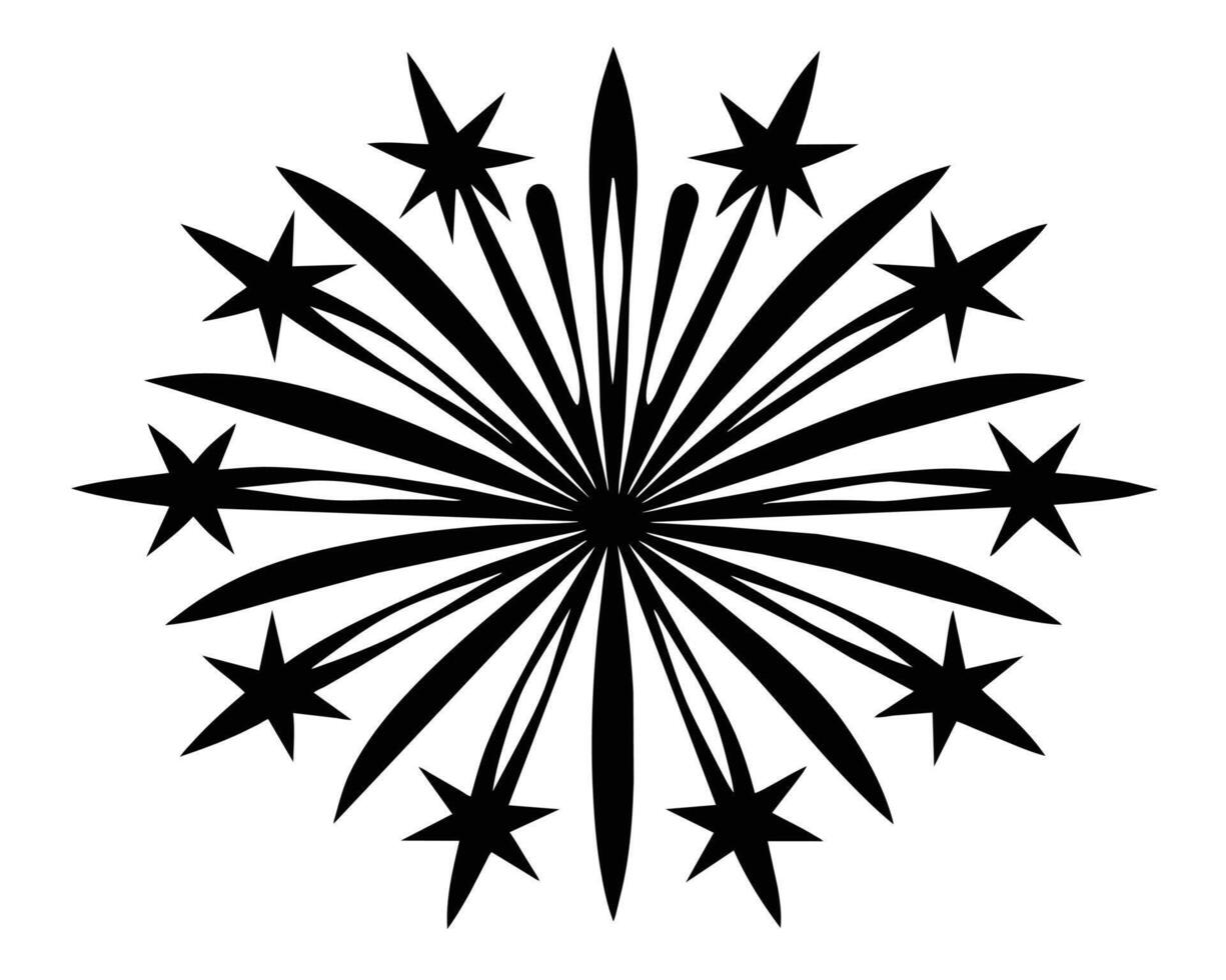 Firework Celebration Decor Drawn By Hands illustration On White Background vector