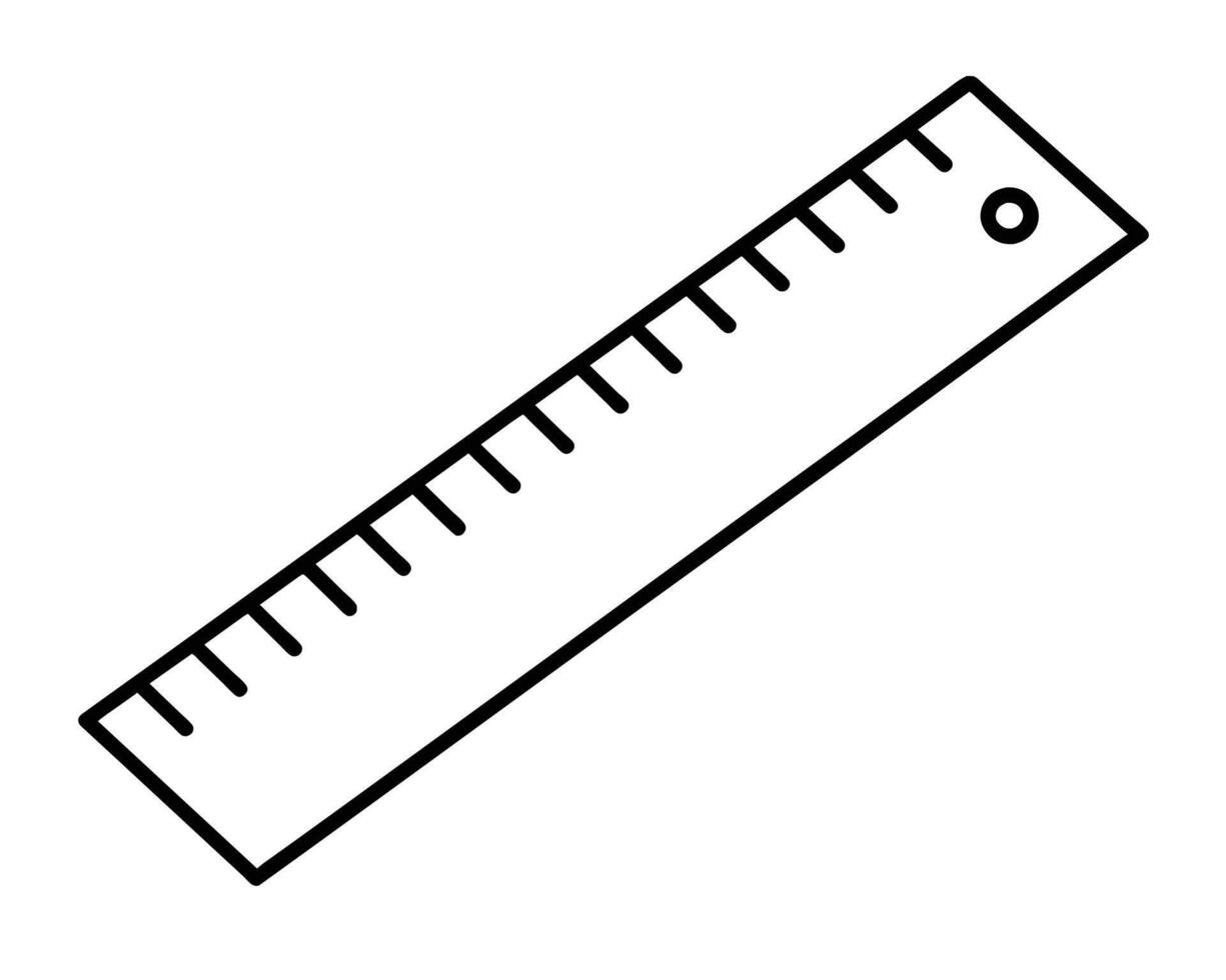 Outline illustration of ruler ico vector