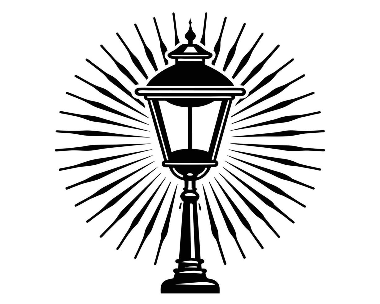 Lampport Twin Artistic Stand Line Art Design vector