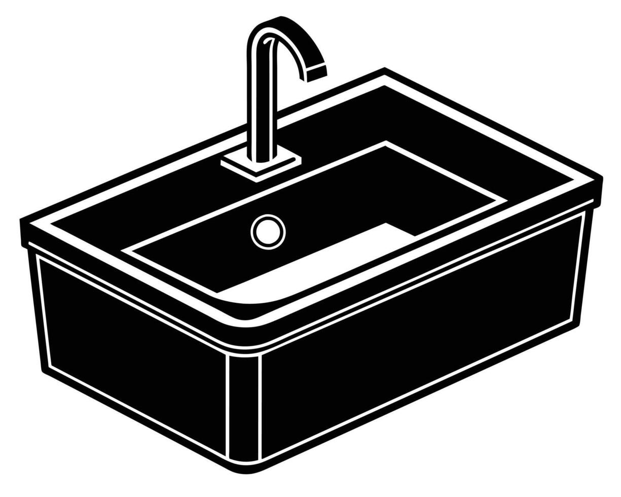 A kitchen sink Line art design vector