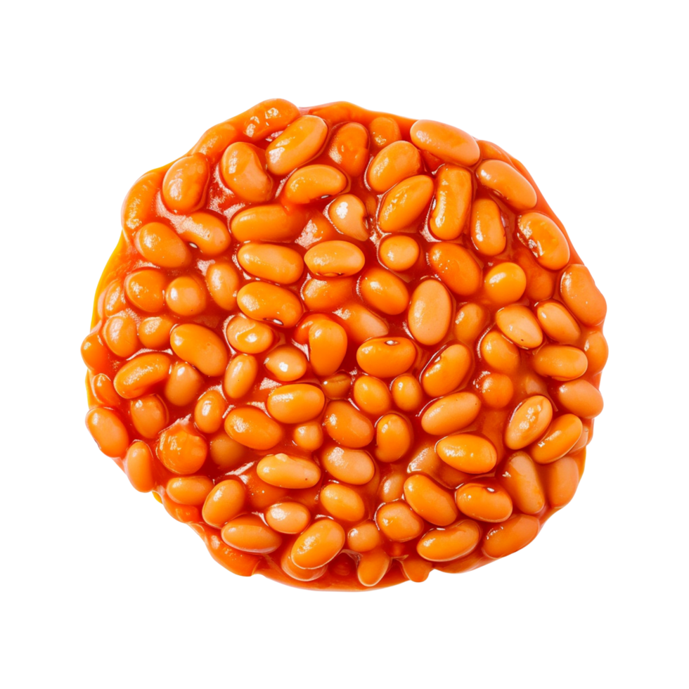 baked beans in tomato sauce isolated on transparent background png