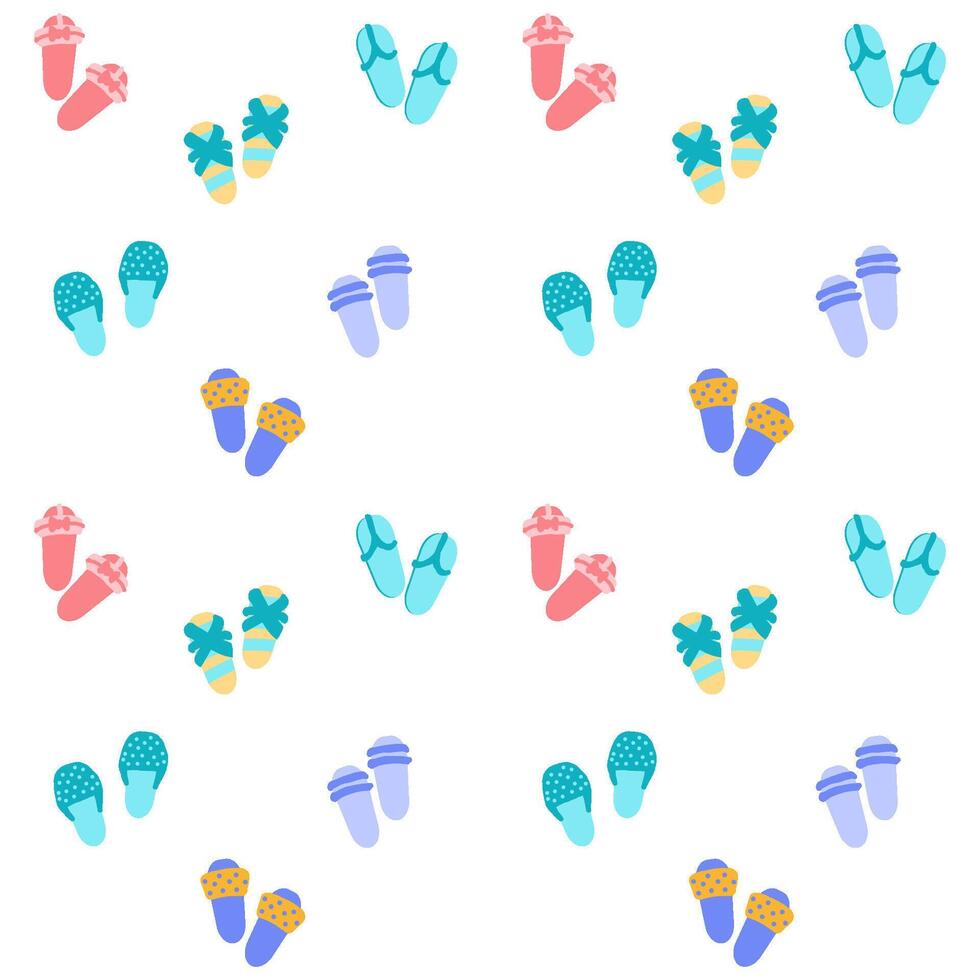 Seamless pattern with summer beach flip-flops vector