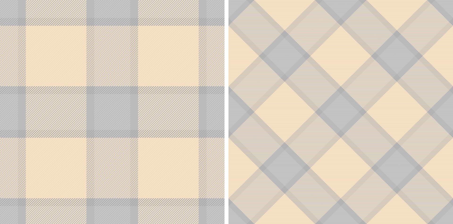 tartán tartán textil de cheque sin costura con un antecedentes tela textura modelo. conjunto en crema colores. Inglés Moda tendencias para el estación. vector